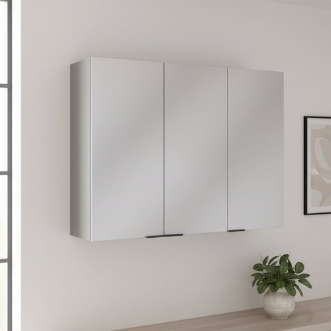 Armário Aéreo 120cm 3 Portas Lumina Cinza