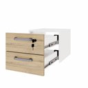 Ver imagem 4 de Gaveteiro Suspenso para Mesa de Escritório 2 Gavetas com Chave Corporate Branco/Macadâmia