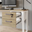 Ver imagem 5 de Gaveteiro Suspenso para Mesa de Escritório 2 Gavetas com Chave Corporate Branco/Macadâmia