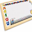 Ver imagem 3 de Lousa Quadro Branco Infantil Educativa Magik Moldura Madeira Alfabeto Numeros Relogio Aprendizado Ki