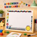 Ver imagem 1 de Lousa Quadro Branco Infantil Educativa Magik Moldura Madeira Alfabeto Numeros Relogio Aprendizado Ki
