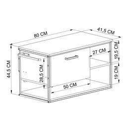 Gabinete Suspenso para Banheiro P1007 Preto/mel sem Cuba - 5