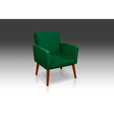 Poltrona Decorativa Nina Suede Verde - Pandora Decor - Casa da Poltrona