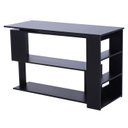 Ver imagem 2 de Mesa de Computador Giratória em Forma de L com Acabamento Preto e Estantes