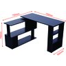 Mesa de Computador Giratória em Forma de L com Acabamento Preto e Estantes - 4