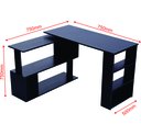 Ver imagem 4 de Mesa de Computador Giratória em Forma de L com Acabamento Preto e Estantes