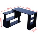 Ver imagem 4 de Mesa de Computador Giratória em Forma de L com Acabamento Preto e Estantes