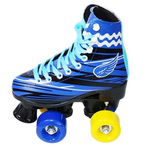 Patins 4 Rodas Classico Com Kit Proteção - Tamanho 34/35 Azul - 4