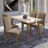 Sala de Jantar Adele 1,30m Vidro Temperado com 4 Cadeiras Laura - Madeira/off White/joli - 1
