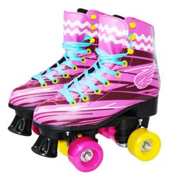 Patins 4 Rodas Classico Com Kit Proteção - Tamanho 38/39 Rosa - 1