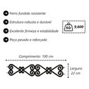 Ver imagem 3 de Trava de Mesa Churrasqueira em Ferro Fundido 100x22cm