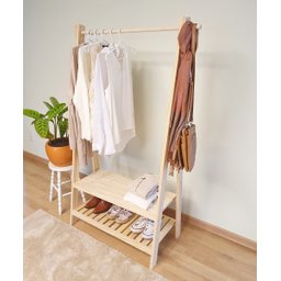 Arara para Roupas Slim Gr 160a X 85l X 44p em Madeira de Pinus - Natural - 1