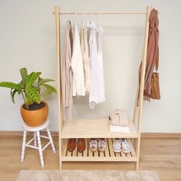 Arara para Roupas Slim Gr 160a X 85l X 44p em Madeira de Pinus - Natural - 4