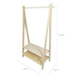 Arara para Roupas Slim Gr 160a X 85l X 44p em Madeira de Pinus - Natural - 6