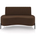 Ver imagem 3 de Sofá Chaise 2 Lugares Sala Living 135cm Pés Industrial Cayman K01 Veludo Marrom - Lyam Decor