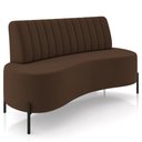 Ver imagem 1 de Sofá Chaise 2 Lugares Sala Living 135cm Pés Industrial Cayman K01 Veludo Marrom - Lyam Decor