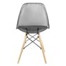 Kit 4 Cadeiras Charles Eames Cristal Eiffel Wood Designer Cinza - 5