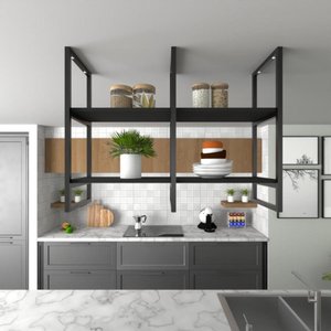 Nicho Industrial Suspenso para Cozinha - Prateleira Decorativa