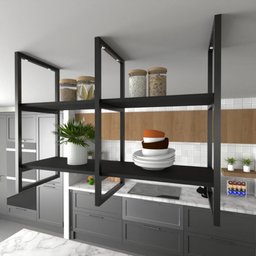 Nicho Industrial Suspenso para Cozinha - Prateleira Decorativa - 2