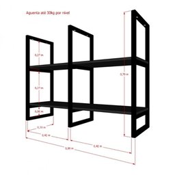 Nicho Industrial Suspenso para Cozinha - Prateleira Decorativa - 5