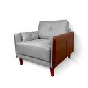 Ver imagem 4 de Poltrona Texas com Capa Couro - Luxo Decor Cinza/couro