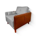 Ver imagem 2 de Poltrona Texas com Capa Couro - Luxo Decor Cinza/couro