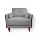 Ver imagem 1 de Poltrona Texas com Capa Couro - Luxo Decor Cinza/couro