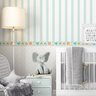 Papel de Parede Adesivo com Faixa Border de Animais Safari Verde Claro e Branco Listrado e Poá - SSB - 3