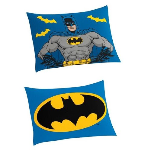 JOGO DE CAMA 2 PÇ- FRONHA ESTAMPADA+LENÇOL ELÁSTICO LISO BASIC - Batman |  MadeiraMadeira