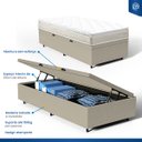 Ver imagem 4 de Cama Box Baú com Colchão de Espuma D45 Pillow Top Ortopédico Domo Solteiro 88cm