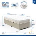 Ver imagem 3 de Cama Box Baú com Colchão de Espuma D45 Pillow Top Ortopédico Domo Solteiro 88cm