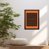 Quadro Bauhaus Orange Poster - Rectangles 24x18cm - com Vidro:moldura Preta - 1