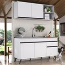 Ver imagem 3 de Armário de Cozinha Compacta 150cm Veneza Multimóveis V2142 Branco/Preto
