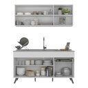 Ver imagem 6 de Armário de Cozinha Compacta 150cm Veneza Multimóveis V2142 Branco/Preto