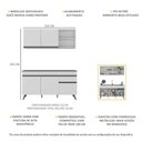 Ver imagem 4 de Armário de Cozinha Compacta 150cm Veneza Multimóveis V2142 Branco/Preto