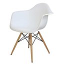 Ver imagem 2 de Cadeira Eames Base Madeira com Braço Branco