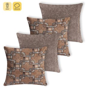 Kit 4 Almofadas Jacquard Cheia - 1901