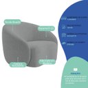 Ver imagem 6 de Kit Divã Recamier Orgânico França 220cm Lado Esquerdo e Poltrona Amore Bouclé