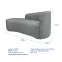 Ver imagem 3 de Kit Divã Recamier Orgânico França 220cm Lado Esquerdo e Poltrona Amore Bouclé