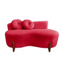 Ver imagem 4 de Namoradeira Sofá Feijão Lounge 120cm Orgânica Veludo Vermelho