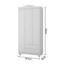 Ver imagem 3 de Guarda Roupa Lara 3 Portas 2 Gavetas em Mdf Alta Qualidade:branco