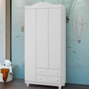 Ver imagem 1 de Guarda Roupa Lara 3 Portas 2 Gavetas em Mdf Alta Qualidade:branco