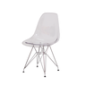 CADEIRA EIFFEL EAMES INCOLOR POLICARBONATO TRANSPARENTE BASE CROMADA SALA COZINHA JANTAR - 1