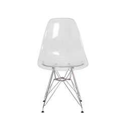 CADEIRA EIFFEL EAMES INCOLOR POLICARBONATO TRANSPARENTE BASE CROMADA SALA COZINHA JANTAR - 2