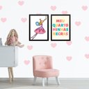Ver imagem 2 de Kit 2 Quadros Infantis Meu Quarto Minhas Regras 24x18cm:madeira Preta