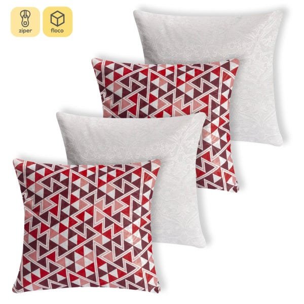 Kit 4 Almofadas Jacquard Cheia (espuma) - 2325 - 1