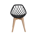 Ver imagem 5 de Conjunto Mesa Chanfrada Branca Eames 90cm + 4 Cadeiras Preta Kaila Wood - La Mobilia