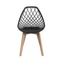 Ver imagem 3 de Conjunto Mesa Chanfrada Branca Eames 90cm + 4 Cadeiras Preta Kaila Wood - La Mobilia