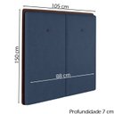 Ver imagem 4 de Cabeceira Solteiro 88 cm Lizz Veludo Azul Soon