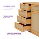 Ver imagem 5 de Cômoda 1 Porta 5 Gavetas Madeira Maciça e Rattan Magna Kids Casatema MadeiraOriginals Marrom/Mel